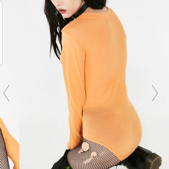 Wildfox halloween pumpkin jack-o-lantern orange bodysuit costume - Picture 6 of 6